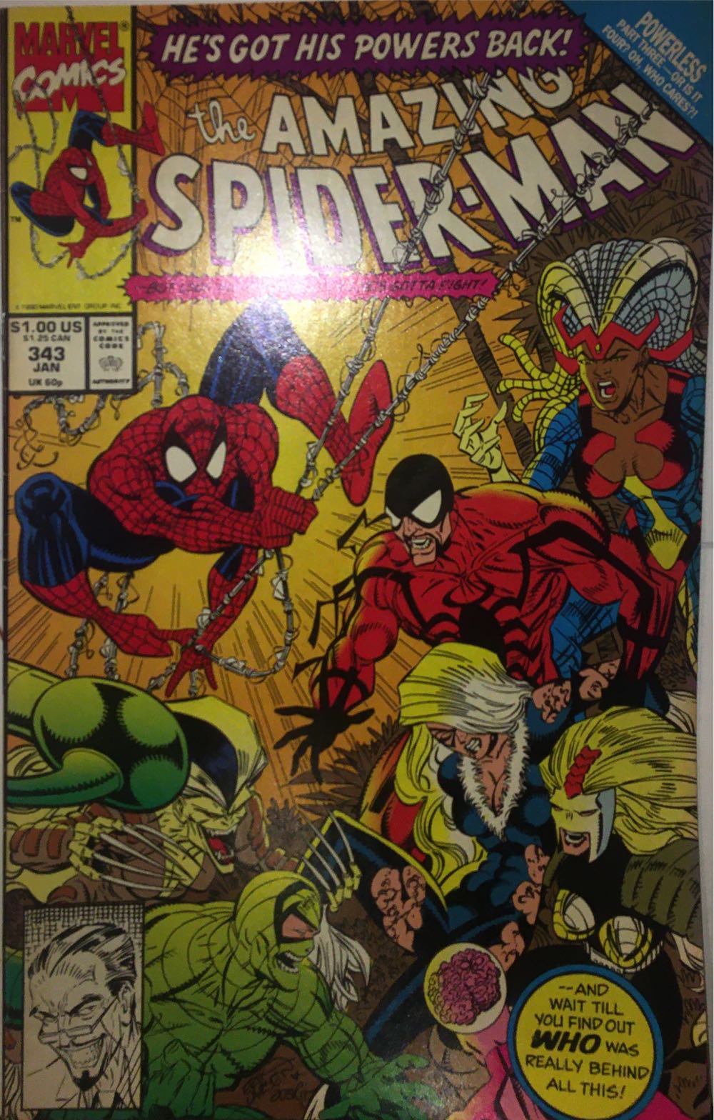 Amazing Spider-Man, The - Marvel Comics (343 - Jan 1991) comic book collectible [Barcode 759606068142] - Main Image 2