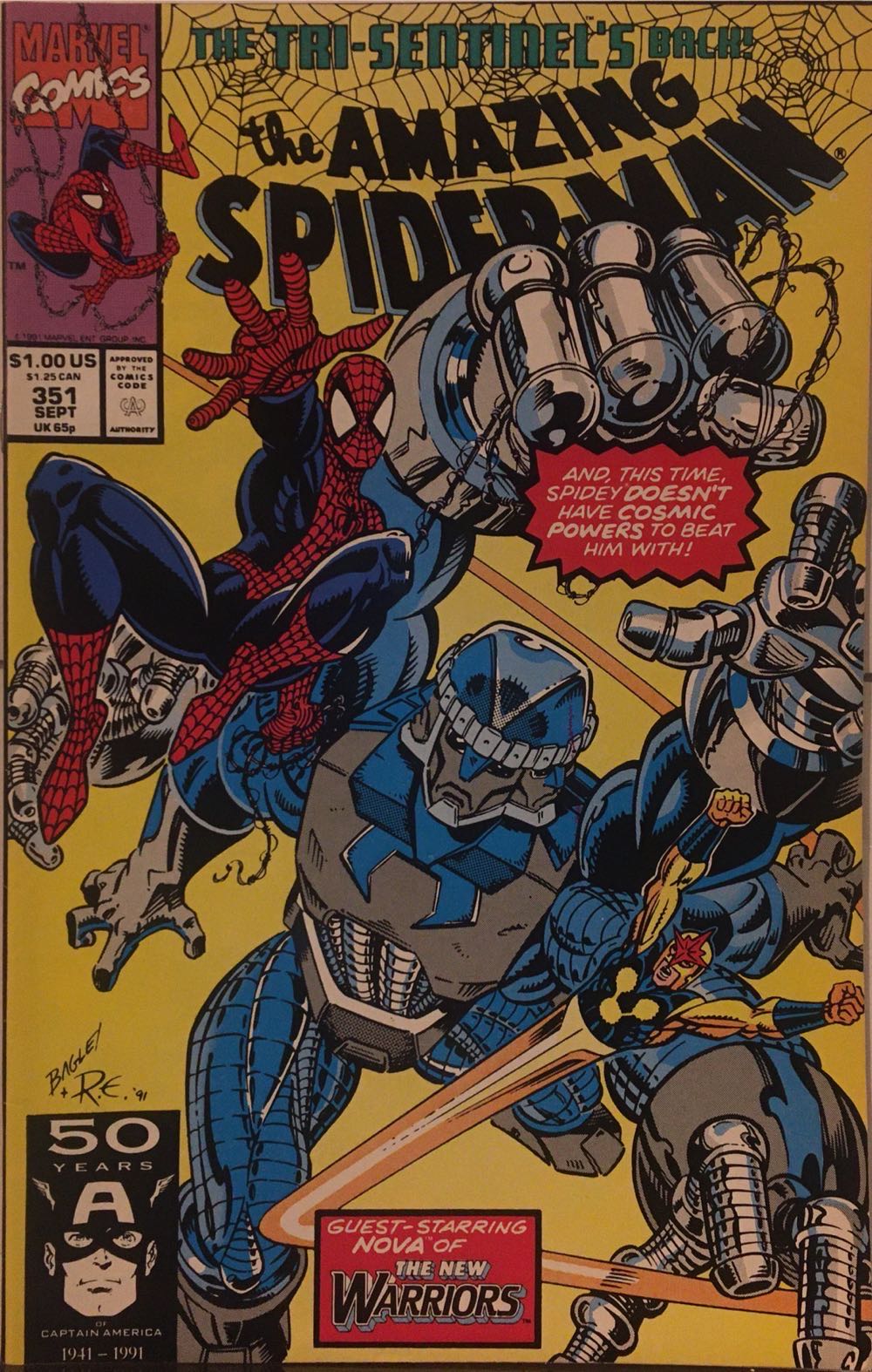 The Amazing Spider-Man - Marvel Comics (351 - Sep 1991) comic book collectible [Barcode 759606068142] - Main Image 2