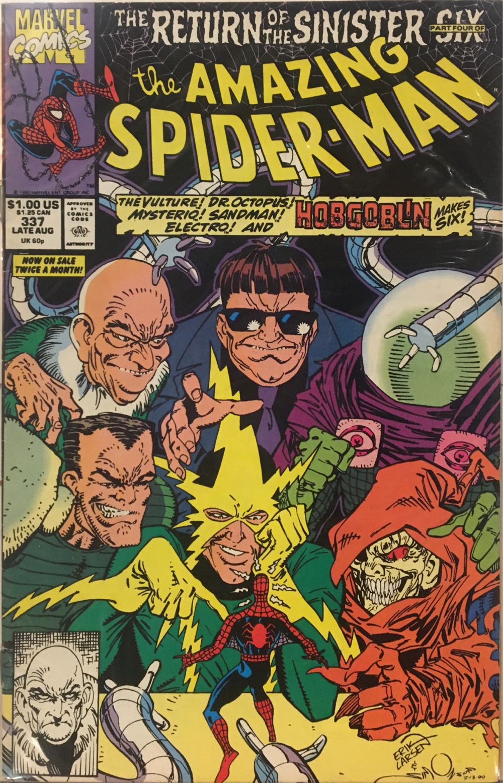 The Amazing Spider-Man Vol 1 - Marvel Comics (337 - Aug 1990) comic book collectible [Barcode 759606068142] - Main Image 2