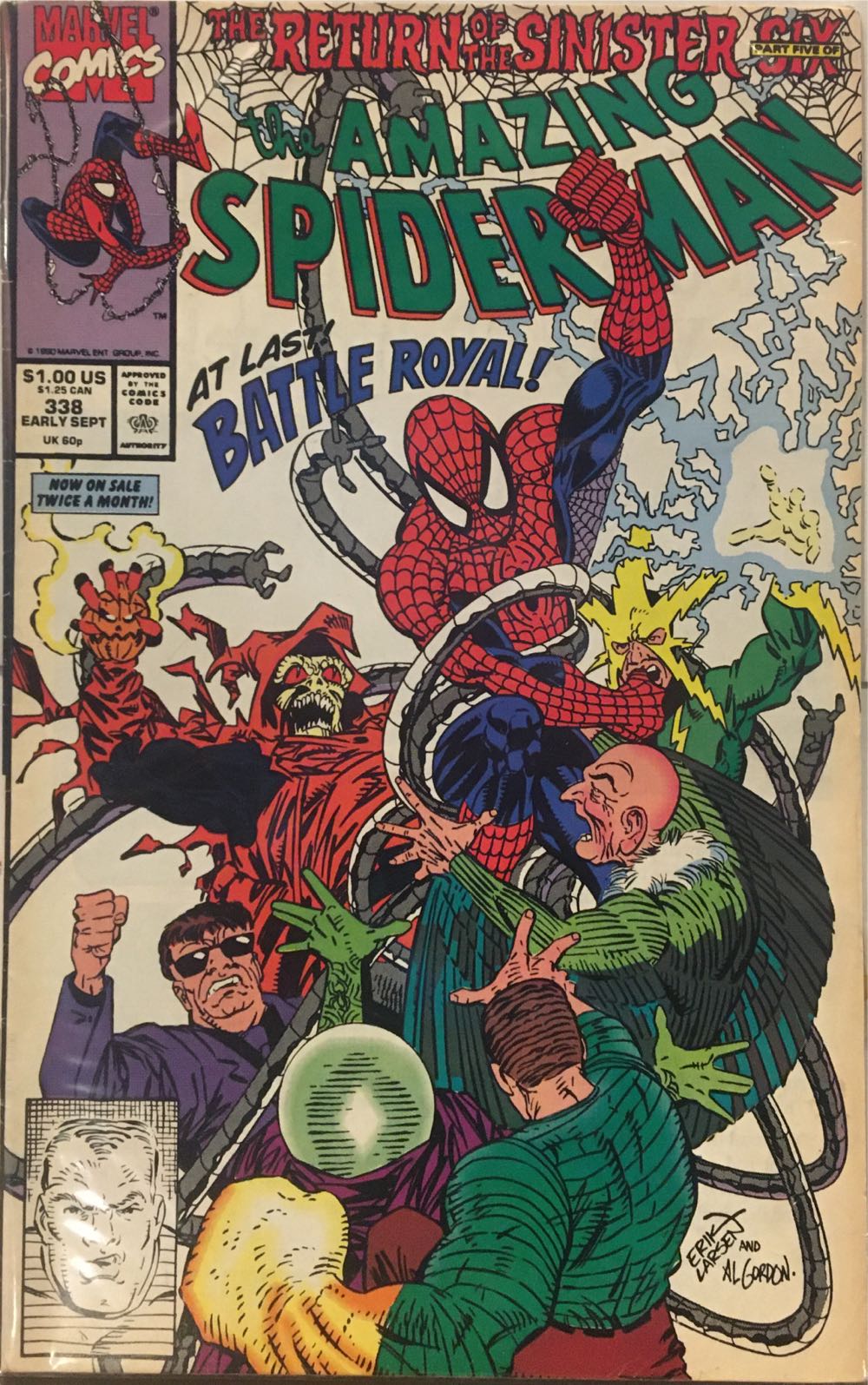 The Amazing Spider-Man - Marvel (338 - Sep 1990) comic book collectible [Barcode 759606068142] - Main Image 2