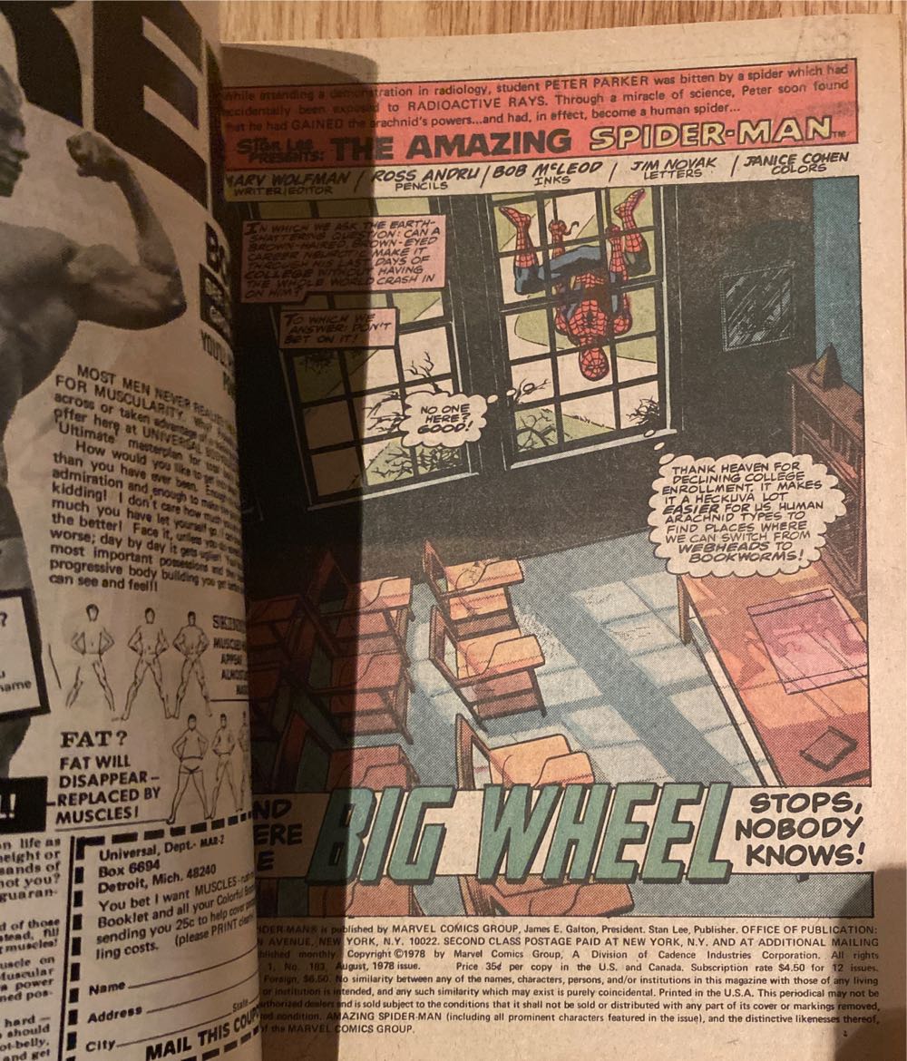 The Amazing Spider-man - Marvel (183 - Aug 1978) comic book collectible [Barcode 759606068142] - Main Image 4