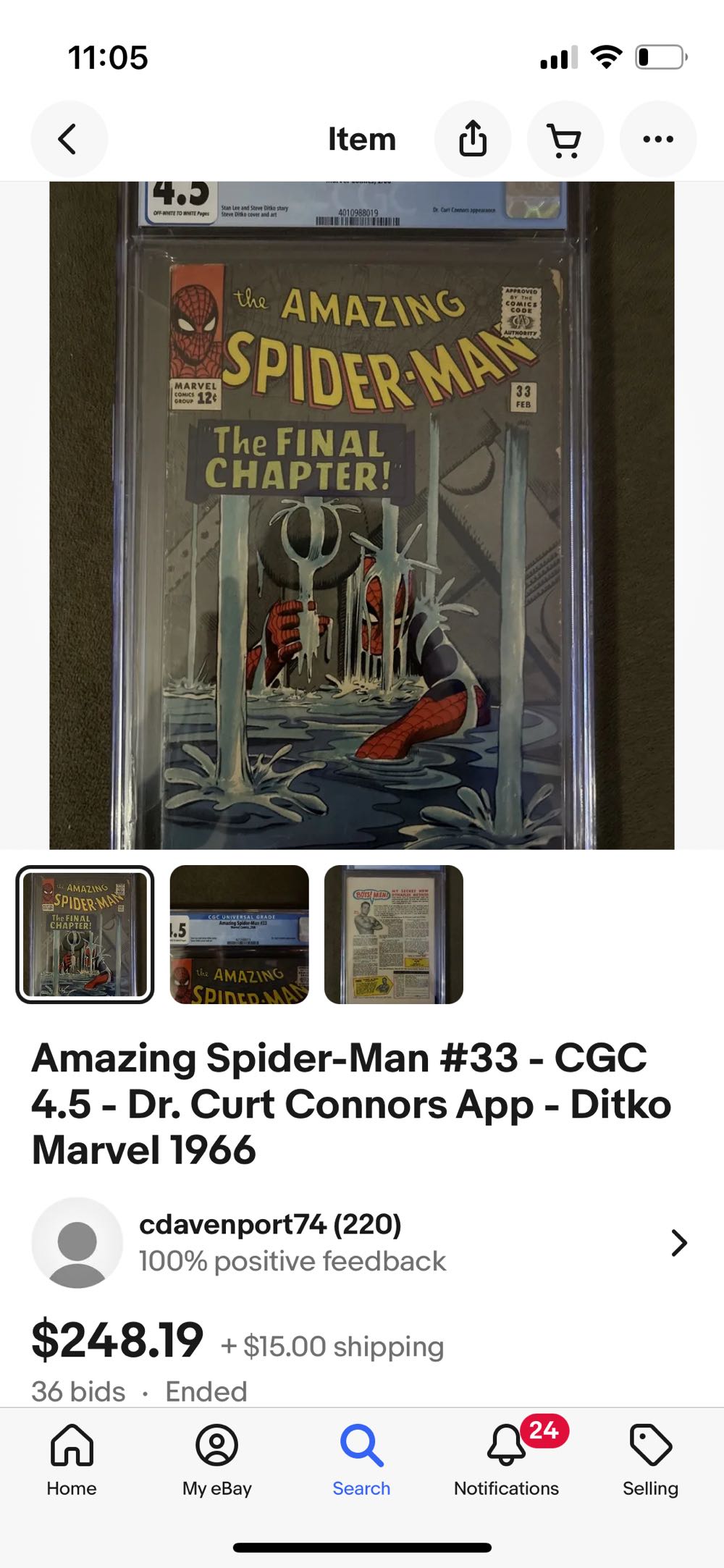 The Amazing Spider-Man - Marvel Comics (33 - February 1966) comic book collectible [Barcode 759606068142] - Main Image 4