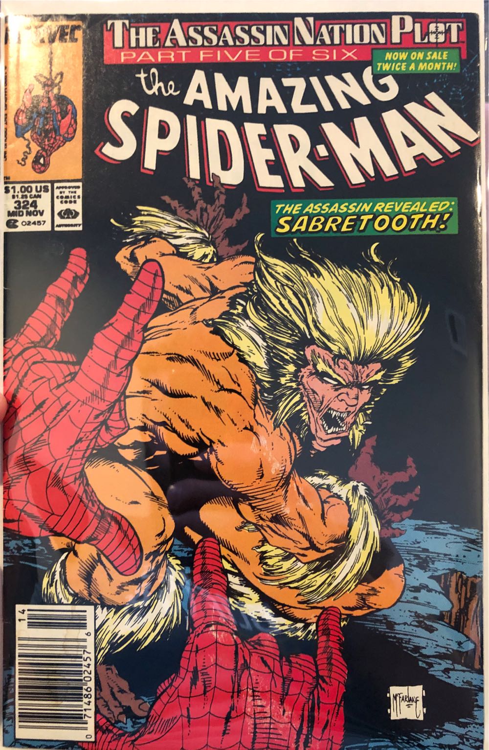 The Amazing Spider-man - Marval Comics (324 - 11/1989) comic book collectible - Main Image 2