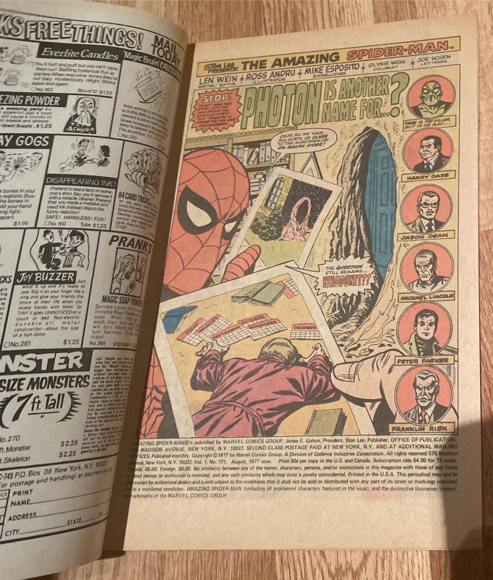 The Amazing Spider-Man #171 - Marvel Comics Group (171 - Aug 1977) comic book collectible [Barcode 071486024576] - Main Image 4