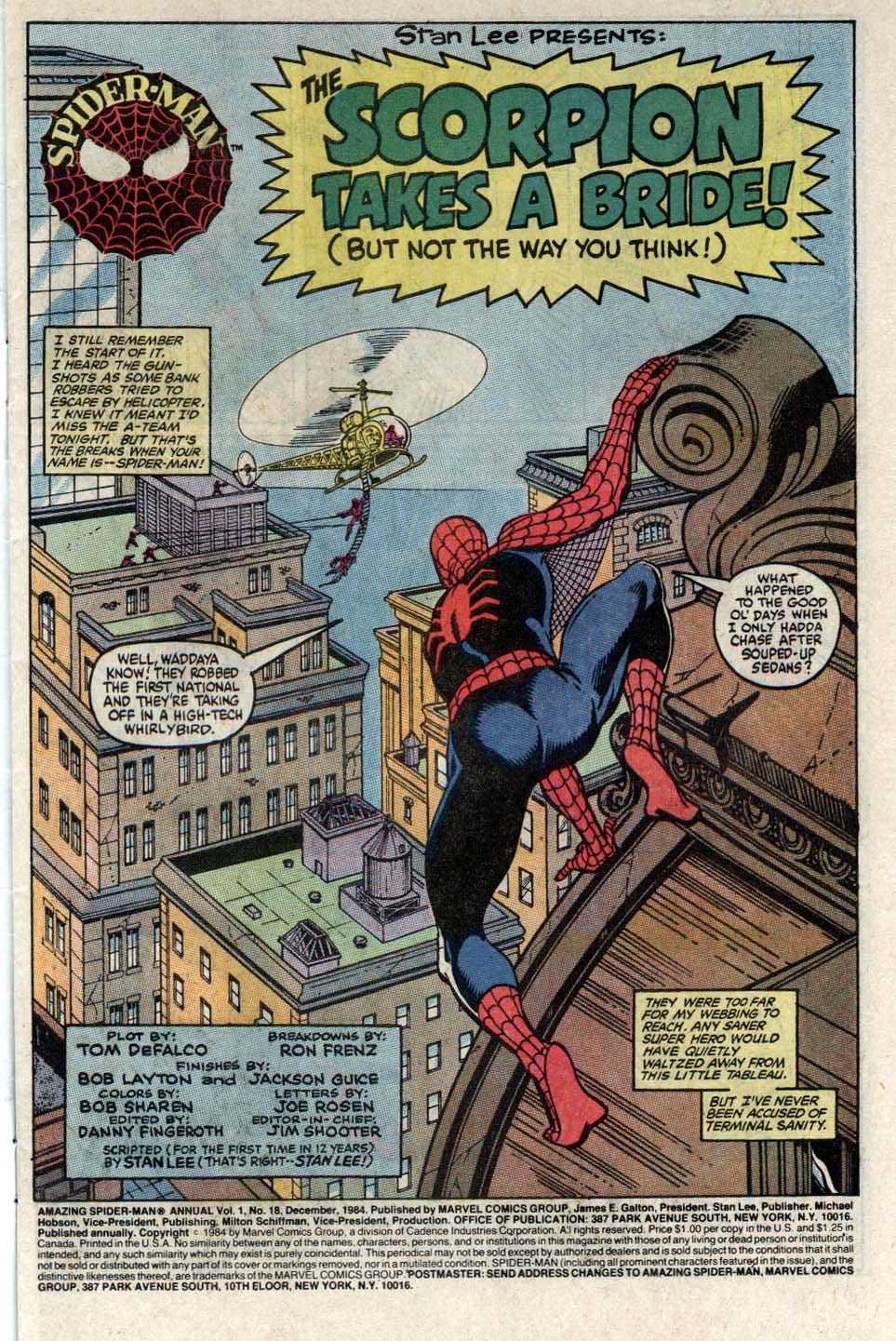 The Amazing Spider-man Annual - Marvel Annual (18 - Dec 1984) comic book collectible [Barcode 071486029212] - Main Image 3