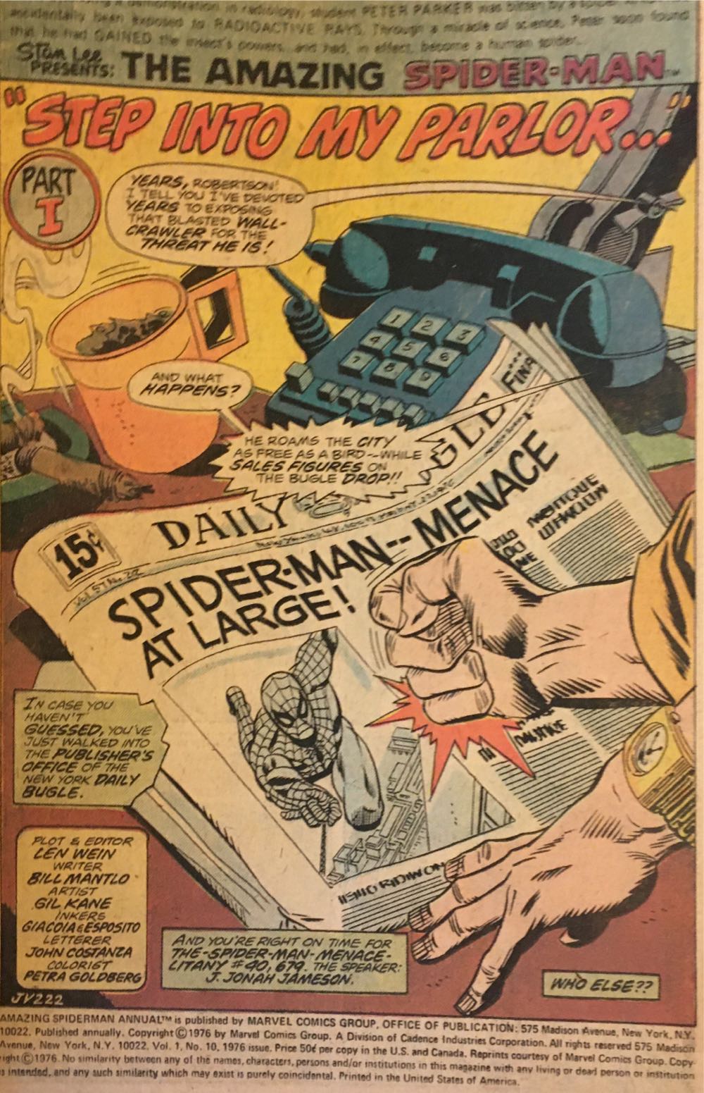 Amazing Spider-man Annual, The - Marvel Comics Group (9 - Jan 1976) comic book collectible [Barcode 071486029212] - Main Image 3