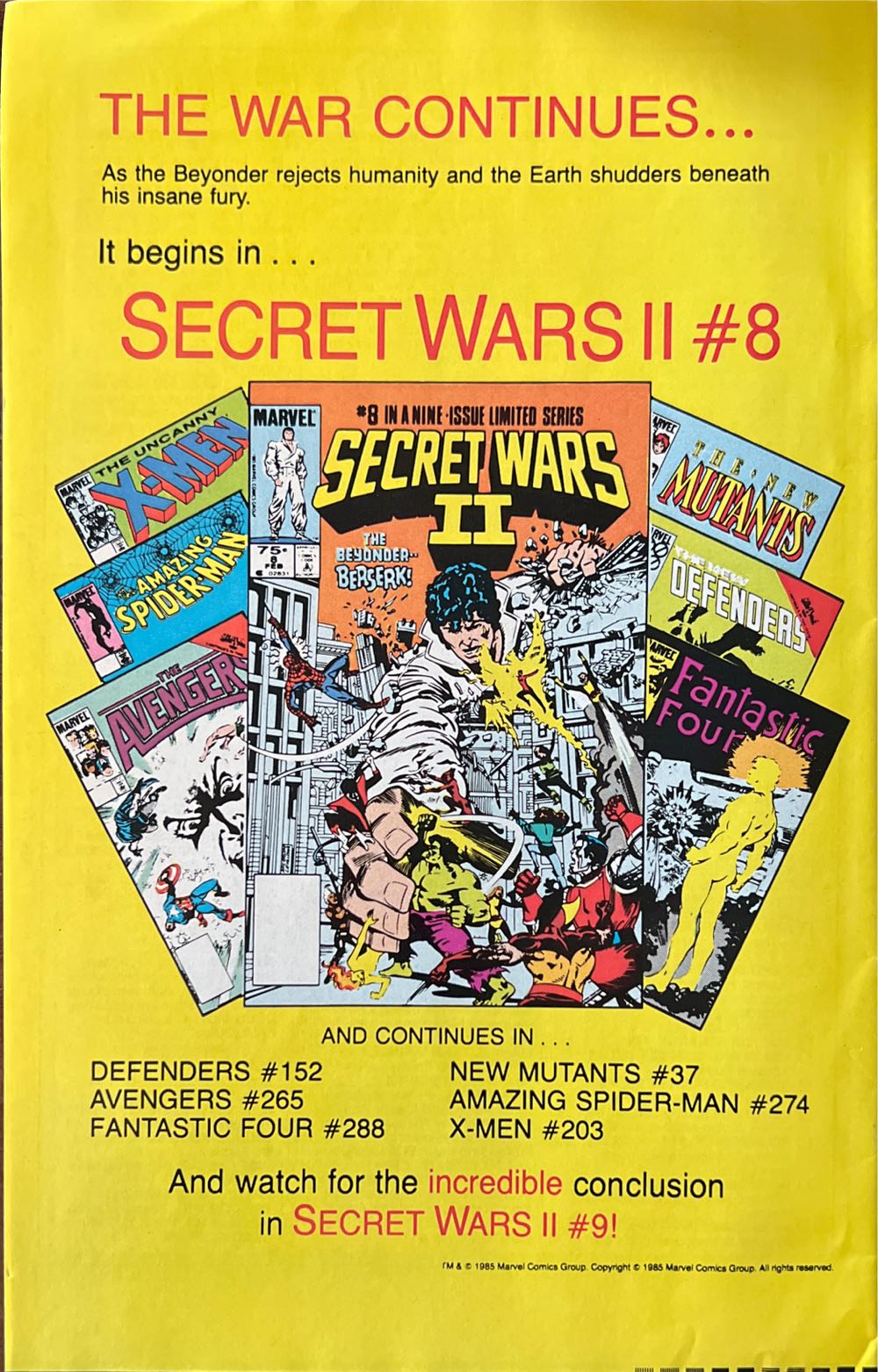 Marvel Tales Starring Spider-Man - Marvel Comics (184 - Feb 1985) comic book collectible [Barcode 071486024767] - Main Image 2