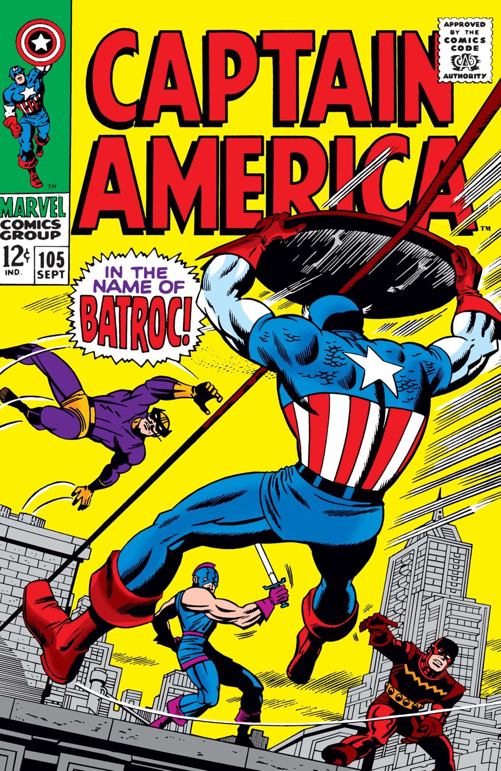 Captain America - Marvel Comics (105 - Sep 1968) comic book collectible [Barcode 759606070800] - Main Image 3