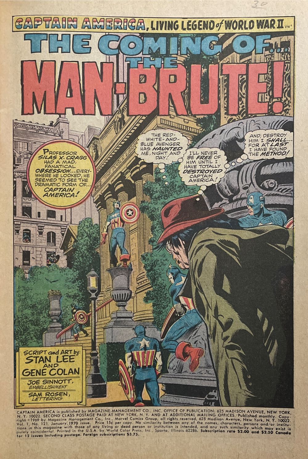 Captain America - Marvel (121 - Jan 1970) comic book collectible [Barcode 7777747448956] - Main Image 2