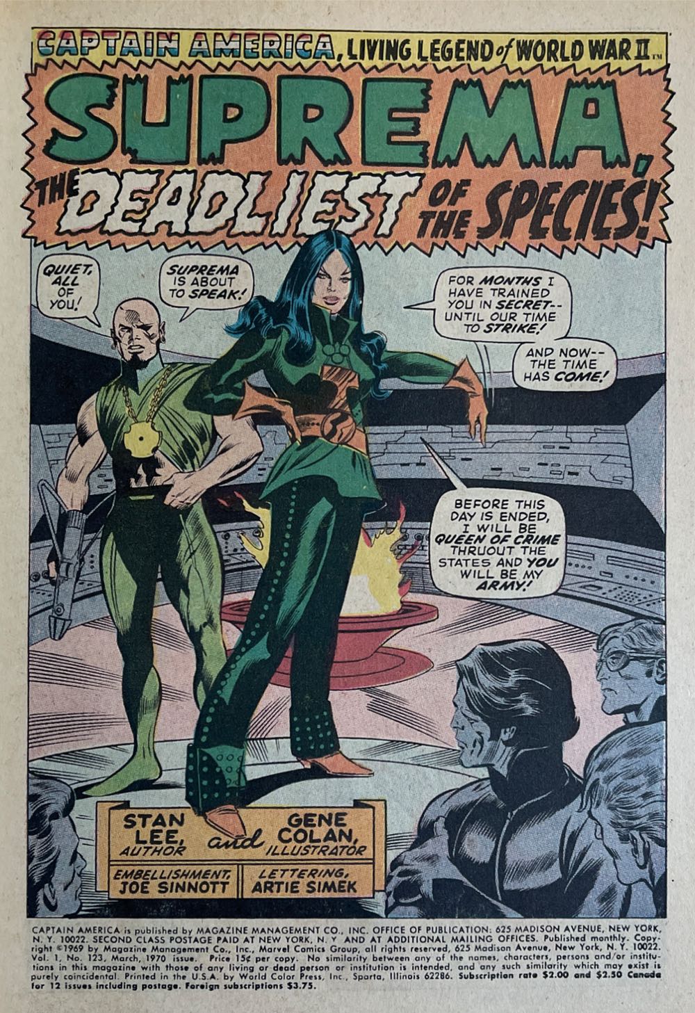 Captain America - Marvel Comics (123 - Mar 1970) comic book collectible [Barcode 82285544475569665577441111111111111] - Main Image 2