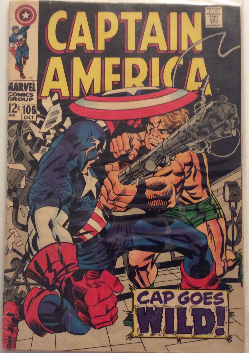 Captain America - Marvel Comics (106 - Oct 1968) comic book collectible [Barcode 85456228990863366666666666] - Main Image 2