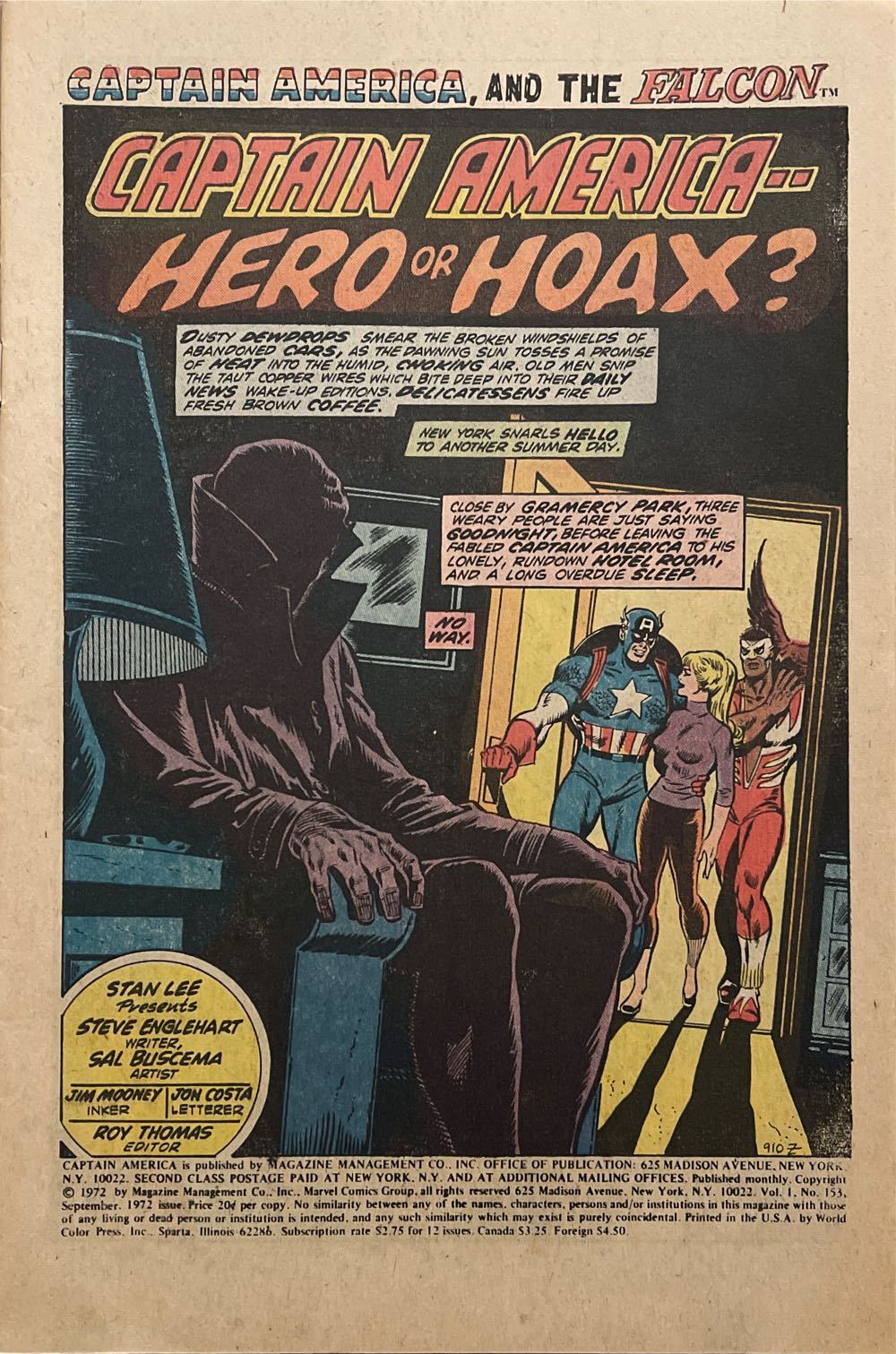 Captain America V1 - Magazine Management Co. (153 - Sep 1972) comic book collectible [Barcode 851225] - Main Image 2