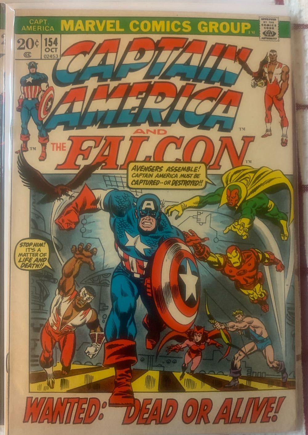 Captain America (1968) - Marvel Comics (154 - Oct 1972) comic book collectible [Barcode 744558] - Main Image 2