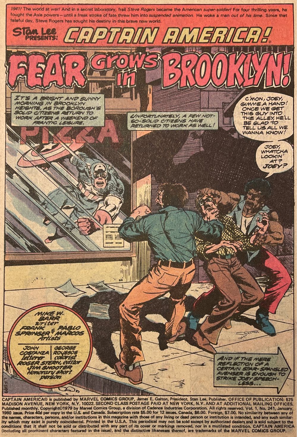 Captain America - Marvel Comics (241 - Jan 1980) comic book collectible [Barcode 284556] - Main Image 2