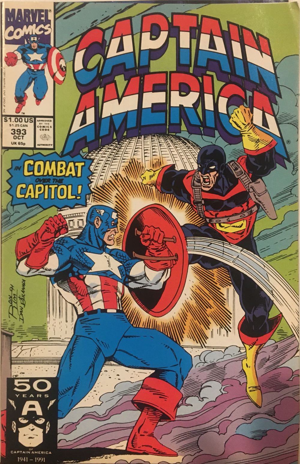 Captain America - Marvel (393 - Oct 1991) comic book collectible [Barcode 708705121081] - Main Image 2
