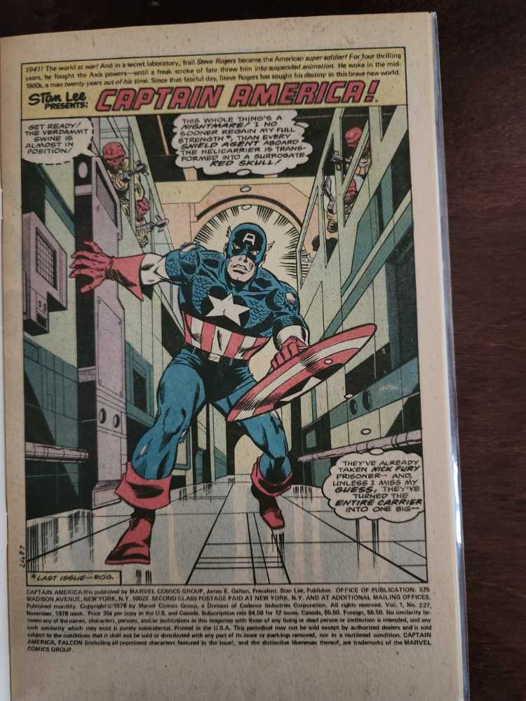 Captain America - Marvel (227 - Nov 1978) comic book collectible [Barcode 071486024538] - Main Image 3