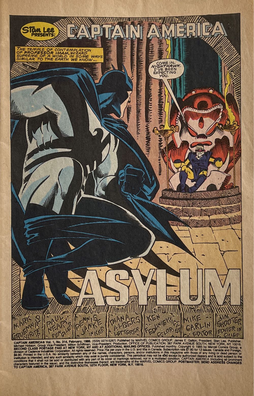 Captain America - Marvel (314 - Feb 1986) comic book collectible [Barcode 759606056521] - Main Image 2