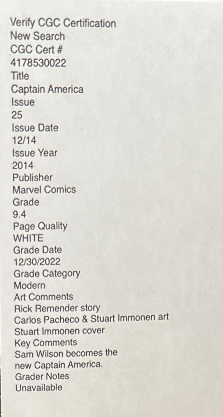 Captain America vol. 7 - Marvel (25 - Dec 2014) comic book collectible [Barcode 75960607904902511] - Main Image 3