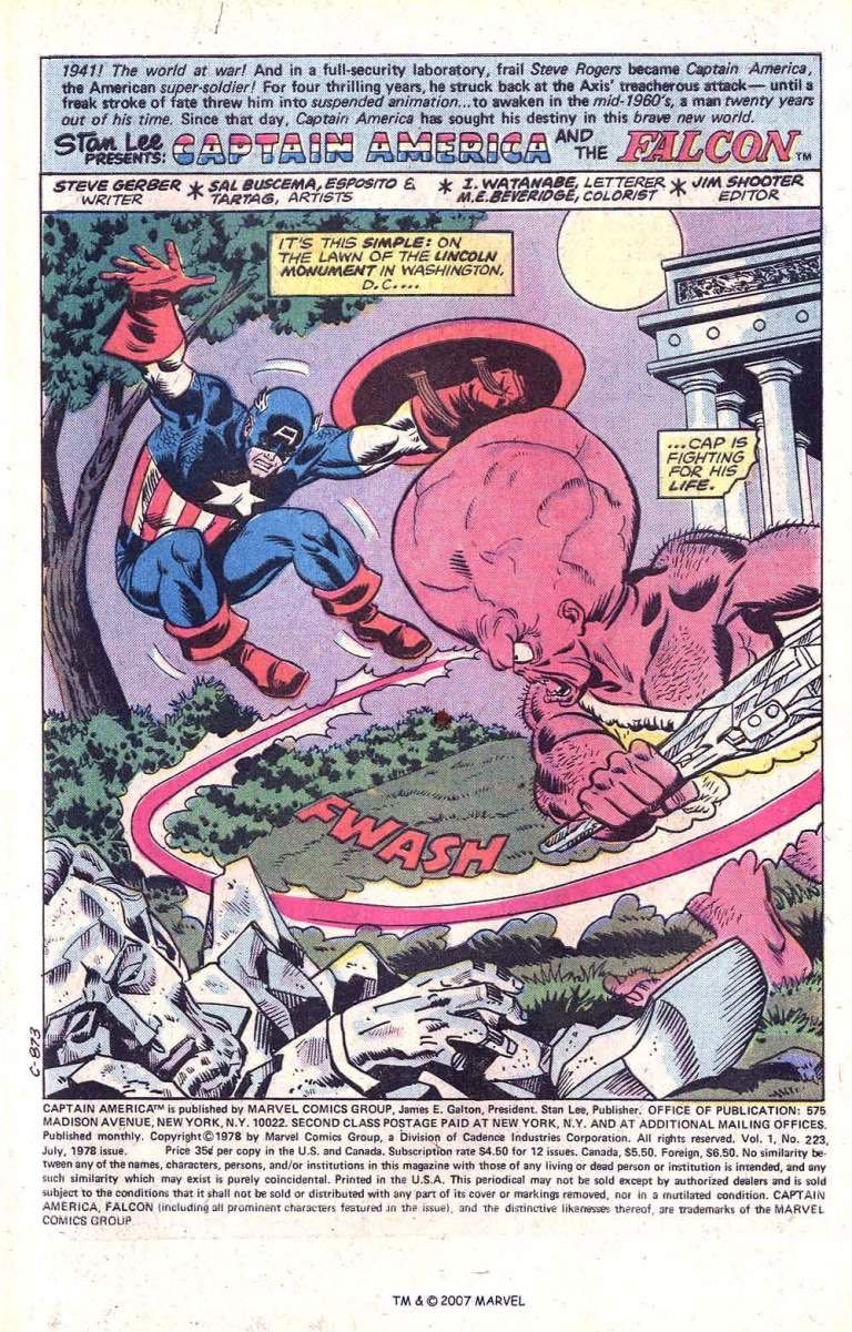Captain America - Marvel (223 - Jul 1978) comic book collectible [Barcode 07148602453807] - Main Image 3