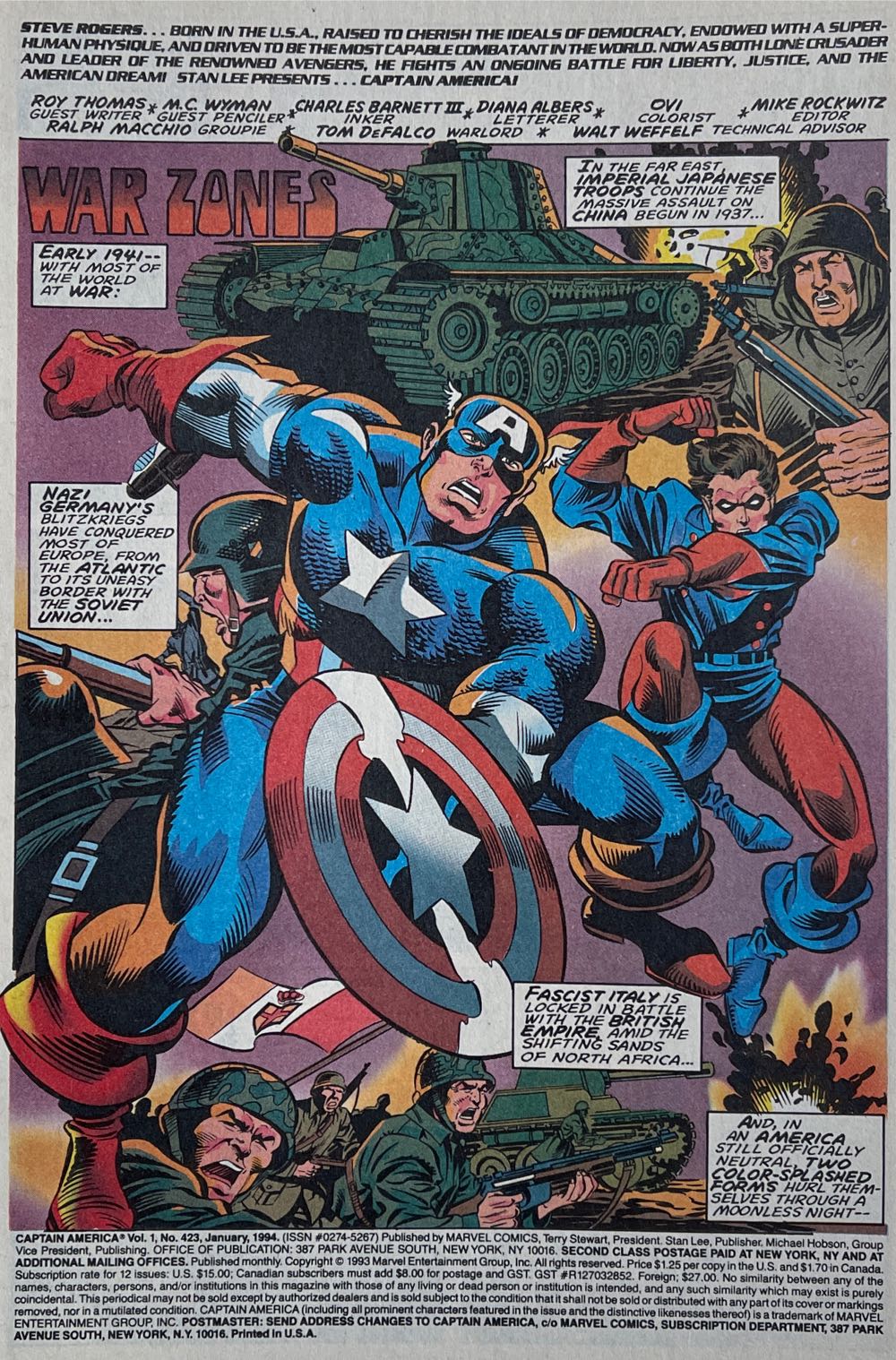 Captain America - Marvel (423 - Jan 1993) comic book collectible [Barcode 75960602453742311] - Main Image 2