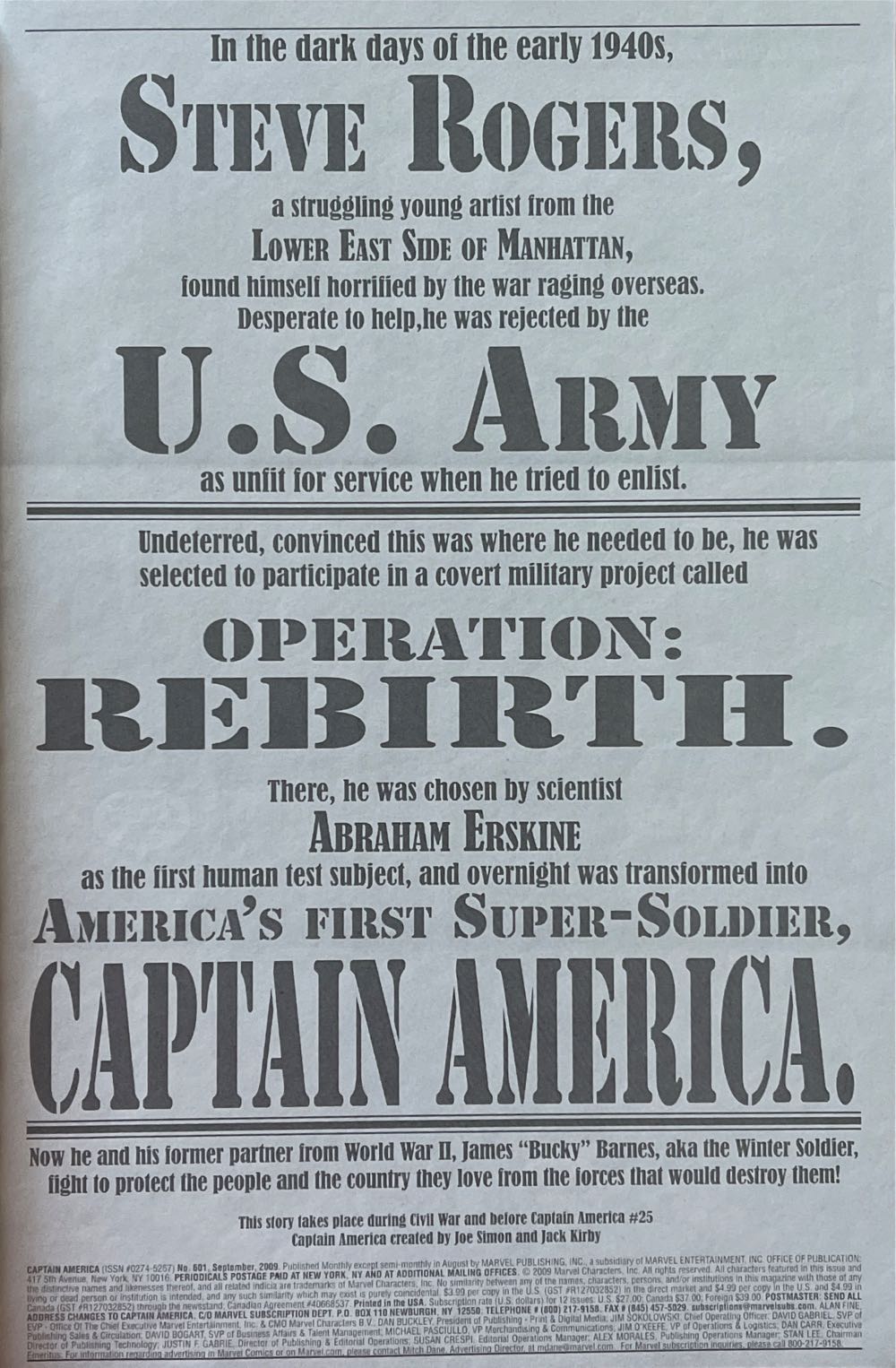 Captain America - Marvel (601 - Sep 2009) comic book collectible [Barcode 75960605652160121] - Main Image 2