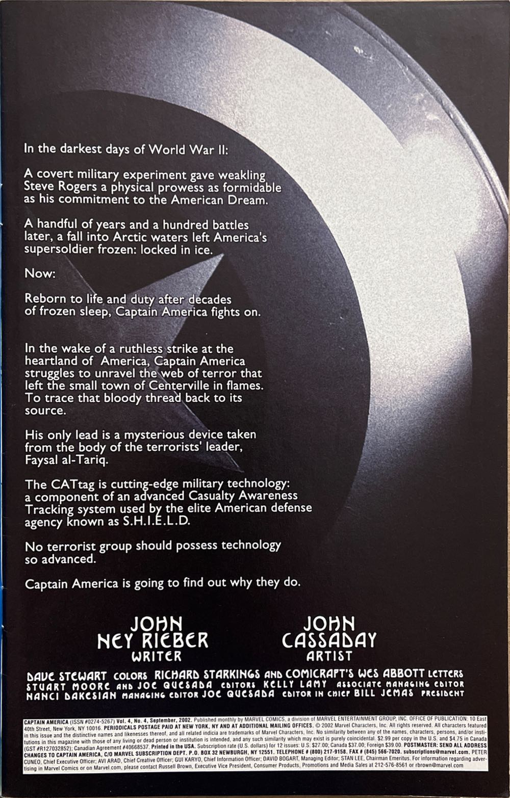 Captain America - Marvel Comics (4 - Sep 2002) comic book collectible [Barcode 75960605153300411] - Main Image 2