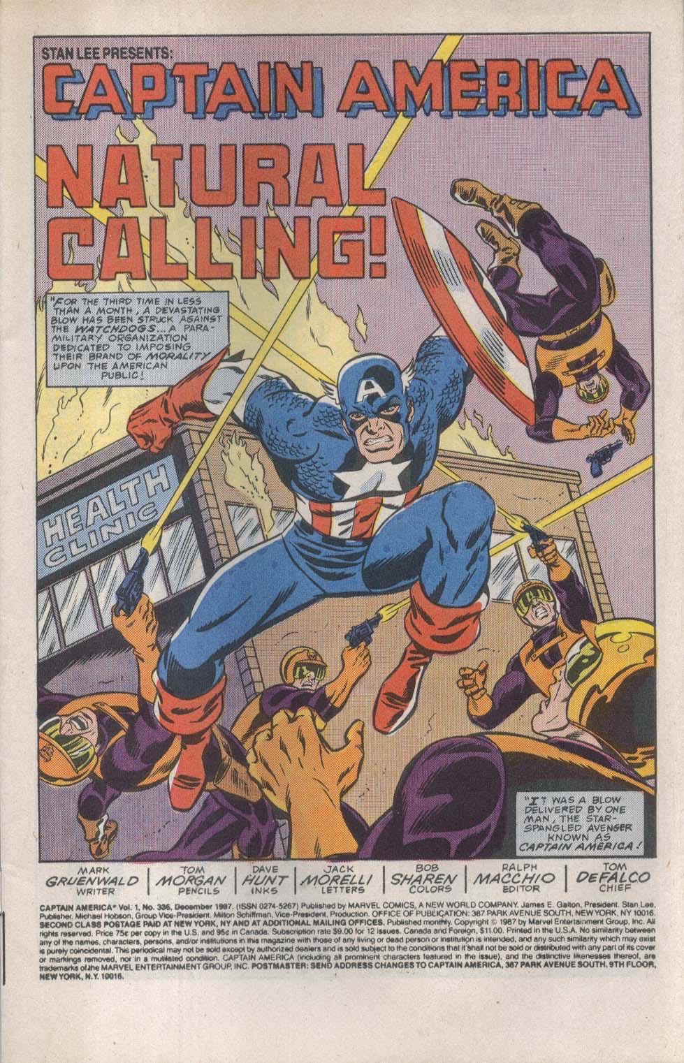 Captain America (Vol. 1) - Marvel Comics (336 - 12/1987) comic book collectible - Main Image 4