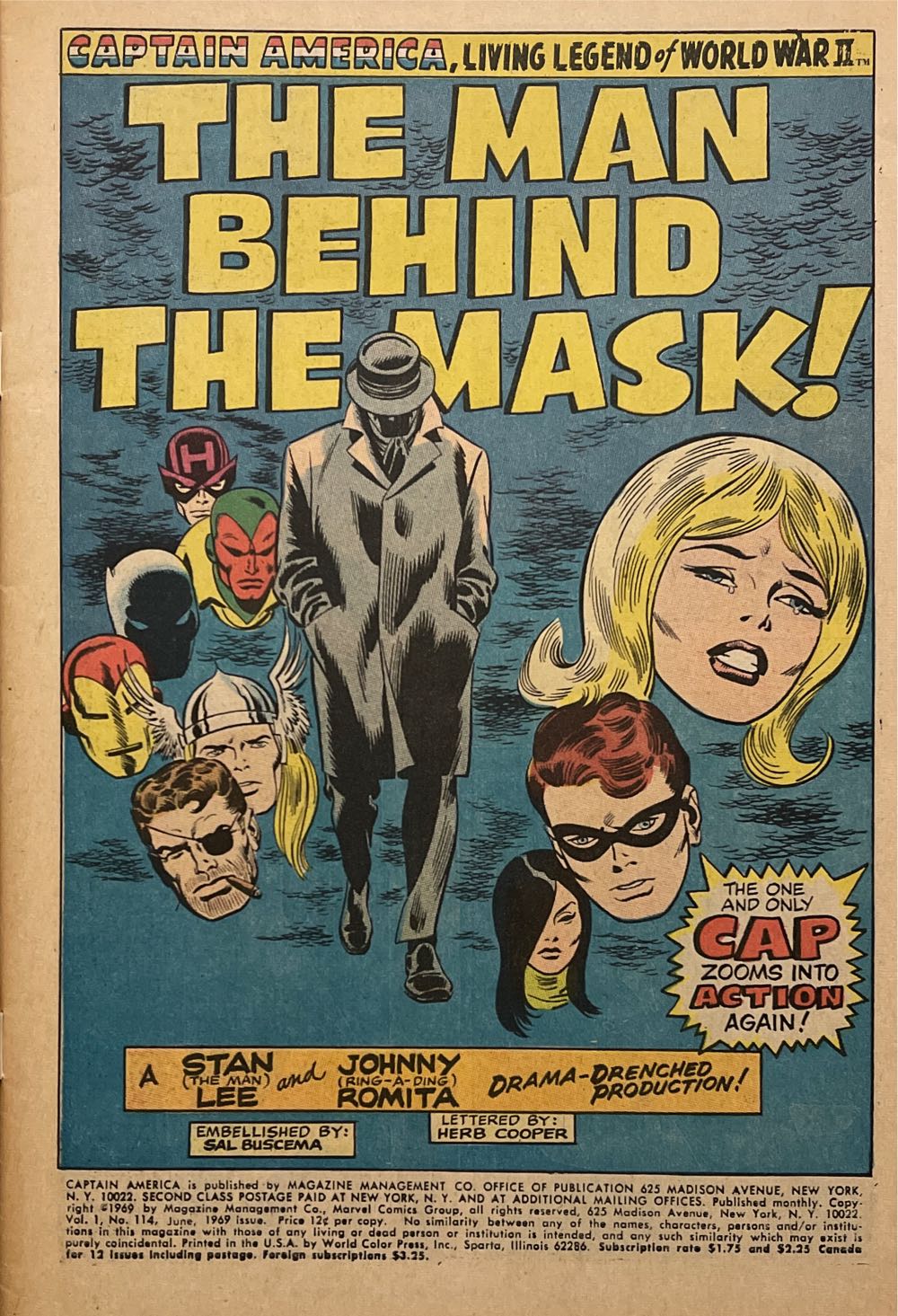 Captain America V1 - Magazine Management Co. (114 - 06/1969) comic book collectible - Main Image 2