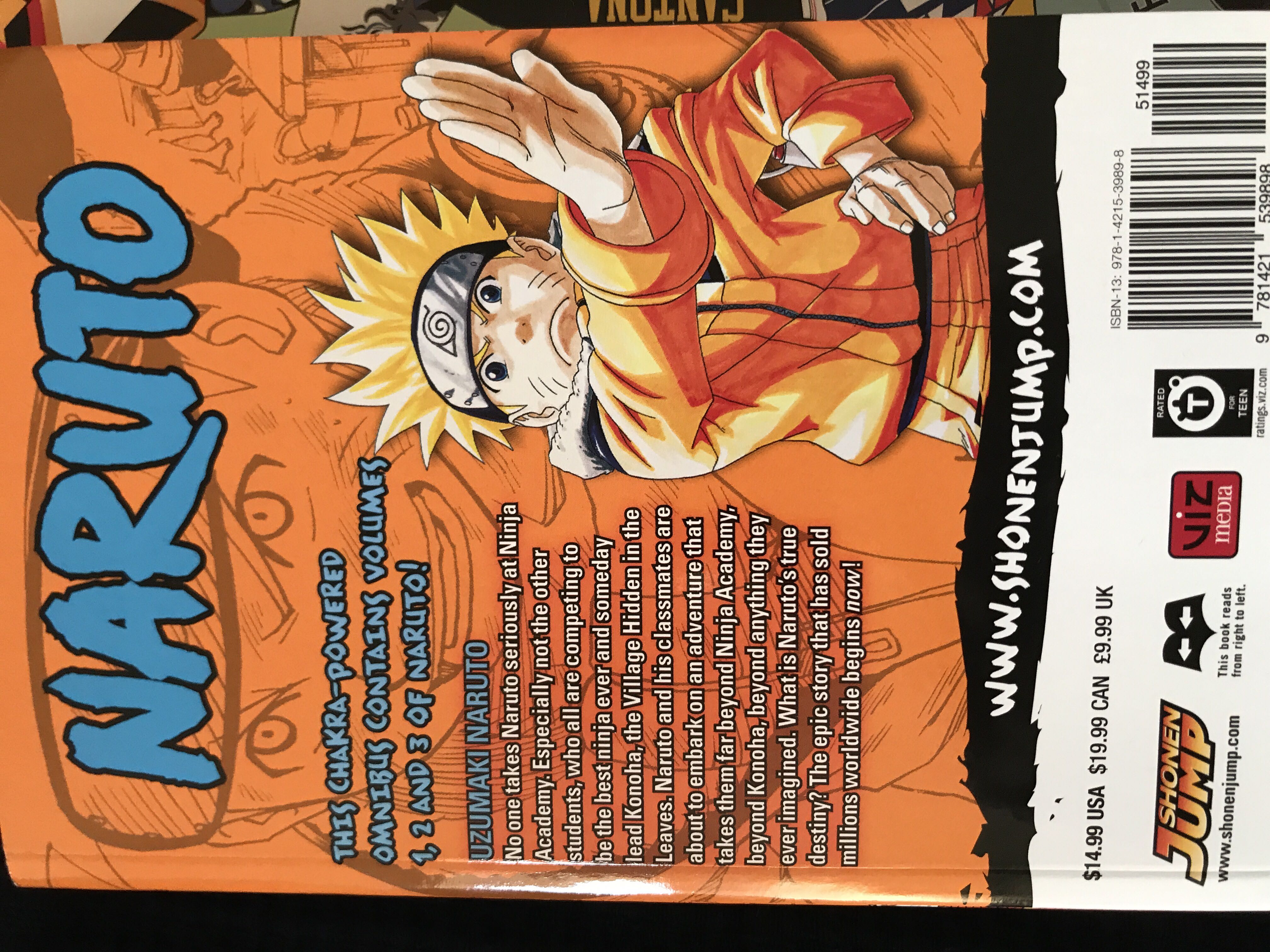 Naruto {manga; Volume 1} (3 In 1) [Omnibus] - Viz Media (1-3) comic book collectible [Barcode 978142153989851499] - Main Image 2