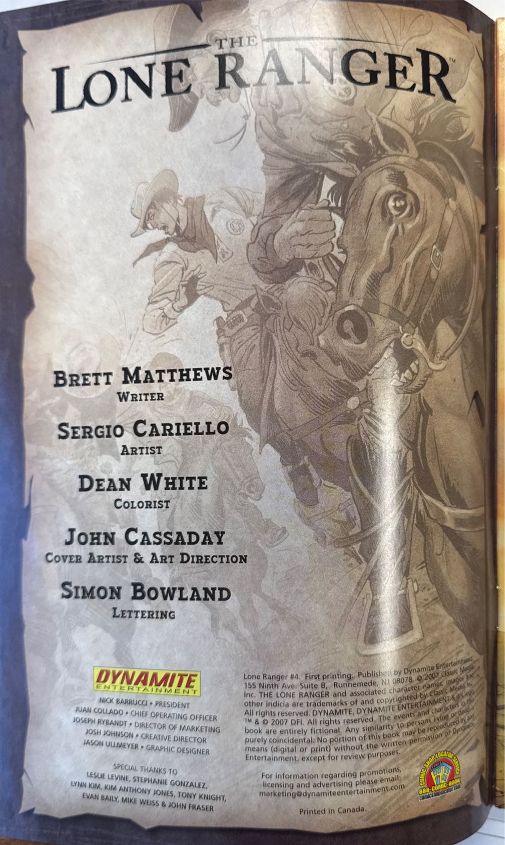 The Lone Ranger - Dynamite (4) comic book collectible [Barcode 725130058881] - Main Image 3