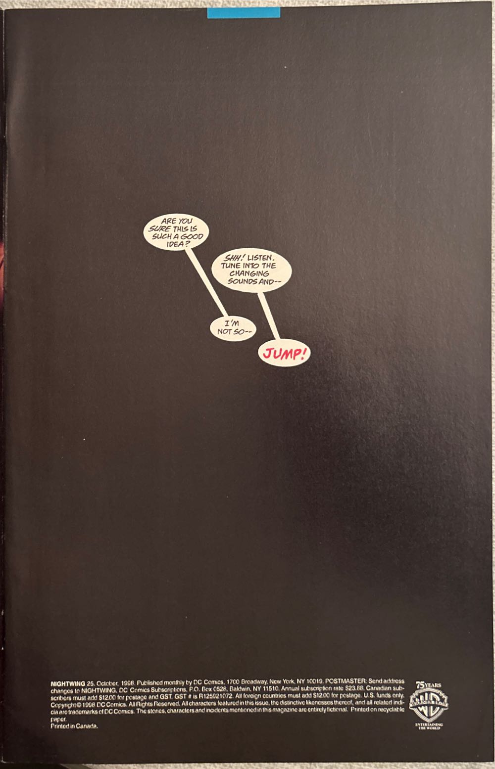 Nightwing 98 - DC (25 - Oct 1998) comic book collectible [Barcode 76194120739102511] - Main Image 3