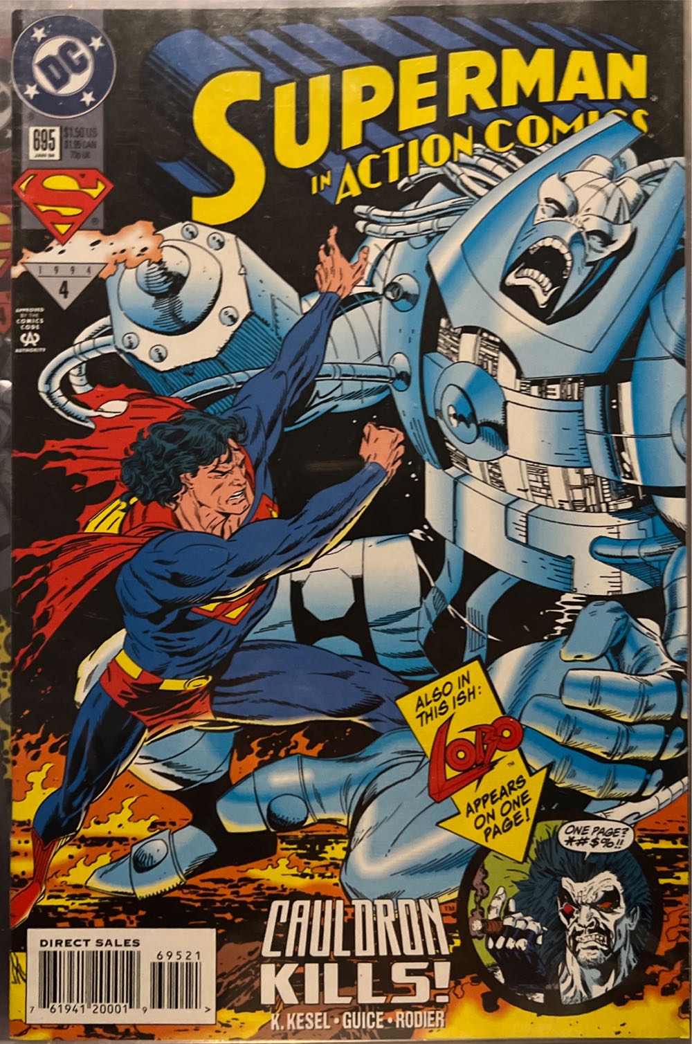 Superman In Action Comics - DC Comics (695 - Jan 1994) comic book collectible [Barcode 76194120001969521] - Main Image 2