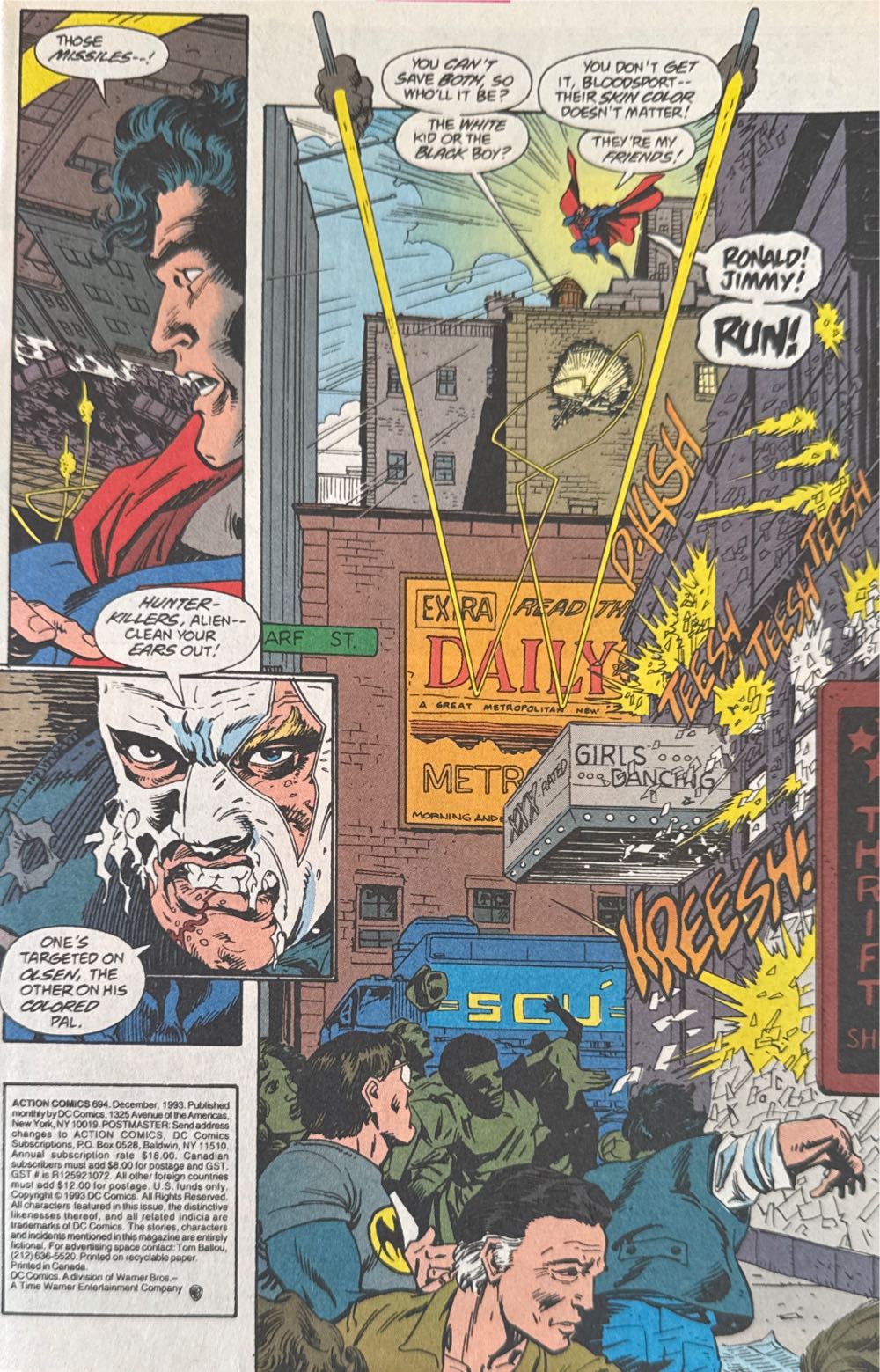 Superman Action Comics - DC Comics (694 - Dec 1993) comic book collectible [Barcode 07098930410951] - Main Image 3