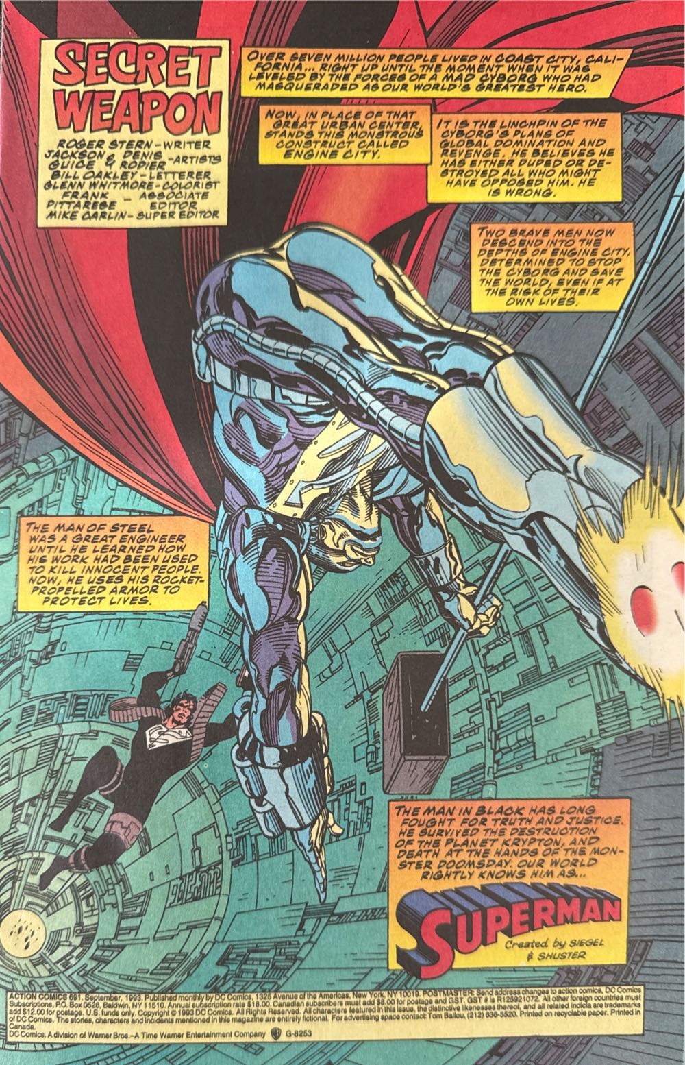 Superman Action Comics - DC Comics (Detective Comics) (691 - Sep 1993) comic book collectible [Barcode 07098930410938] - Main Image 2