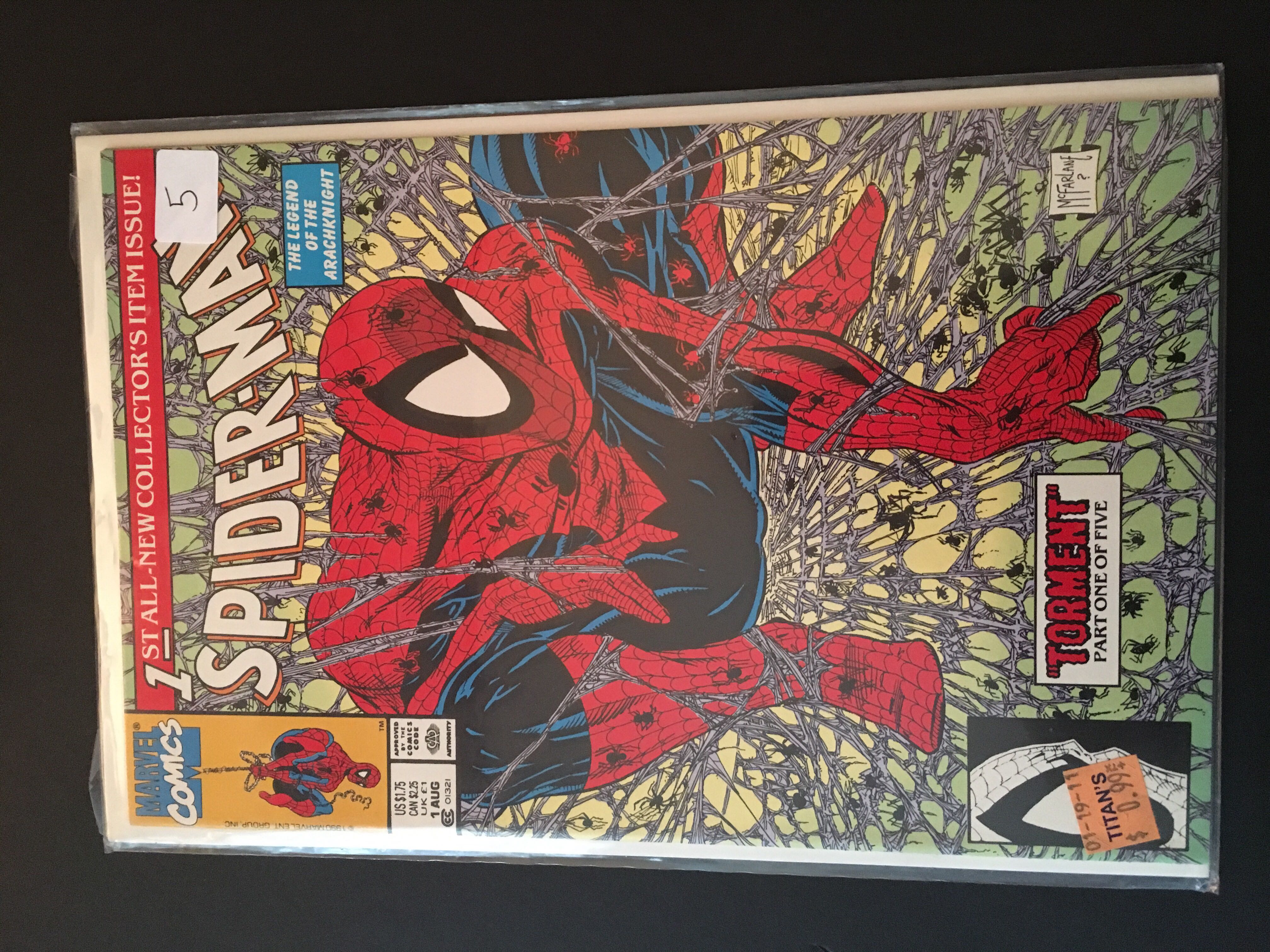 Spider-Man - Marvel (1 - Aug 1990) comic book collectible [Barcode 1001225] - Main Image 2