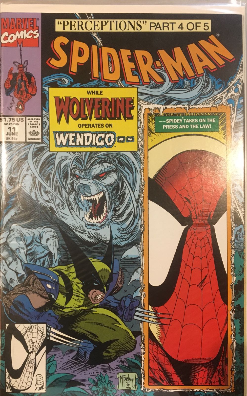 Spider-Man - Marvel Comics (11 - Jun 1991) comic book collectible [Barcode 071486013273] - Main Image 2