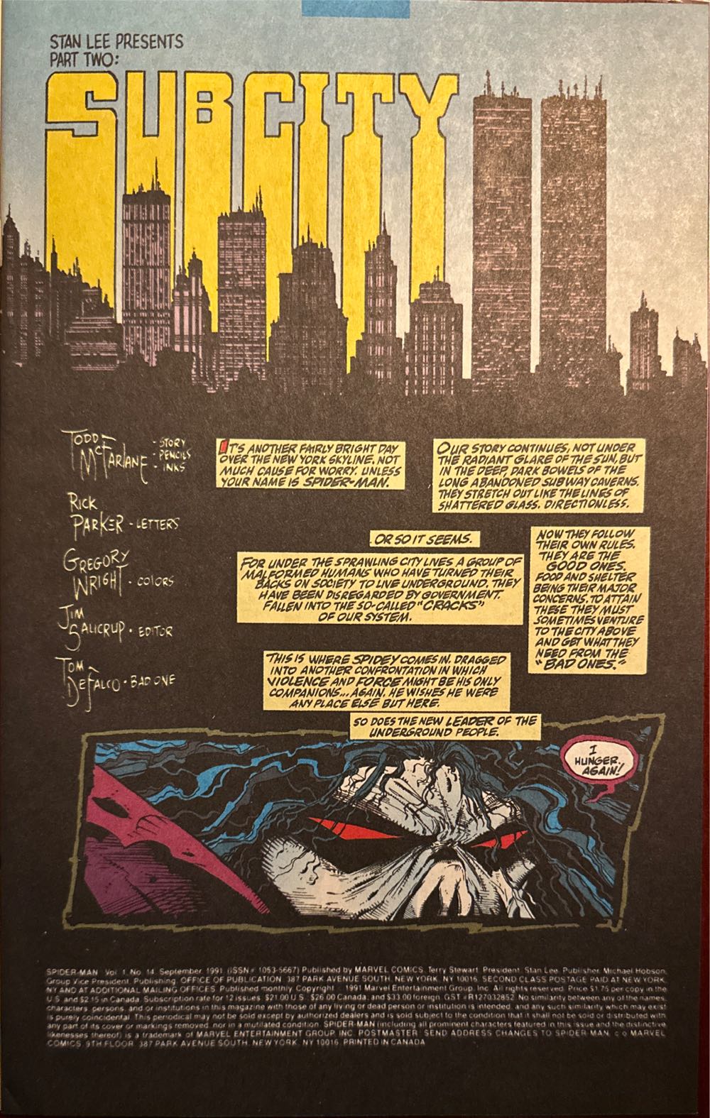 Spider-Man - Marvel Comics (14 - Sep 1991) comic book collectible [Barcode 759606035038] - Main Image 3