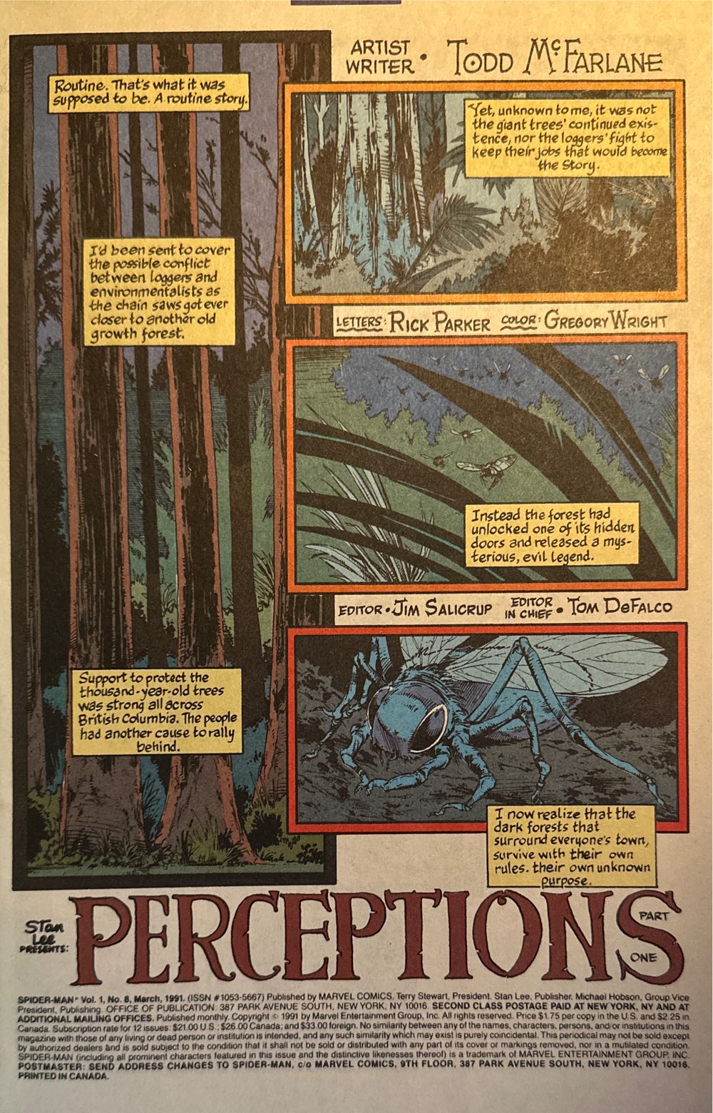 Spider-Man - Marvel Comics (8 - Mar 1991) comic book collectible [Barcode 000000000] - Main Image 2