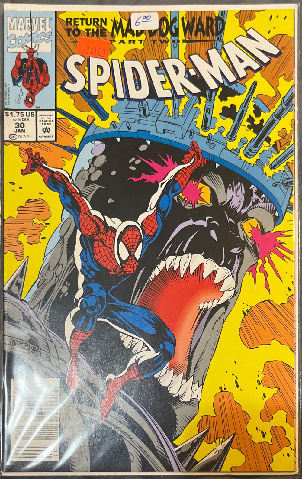Spider-Man Return To The Mad Dog Ward Part 2 - Marvel Comics (30 - Jan 1992) comic book collectible [Barcode 07148601321101] - Main Image 2