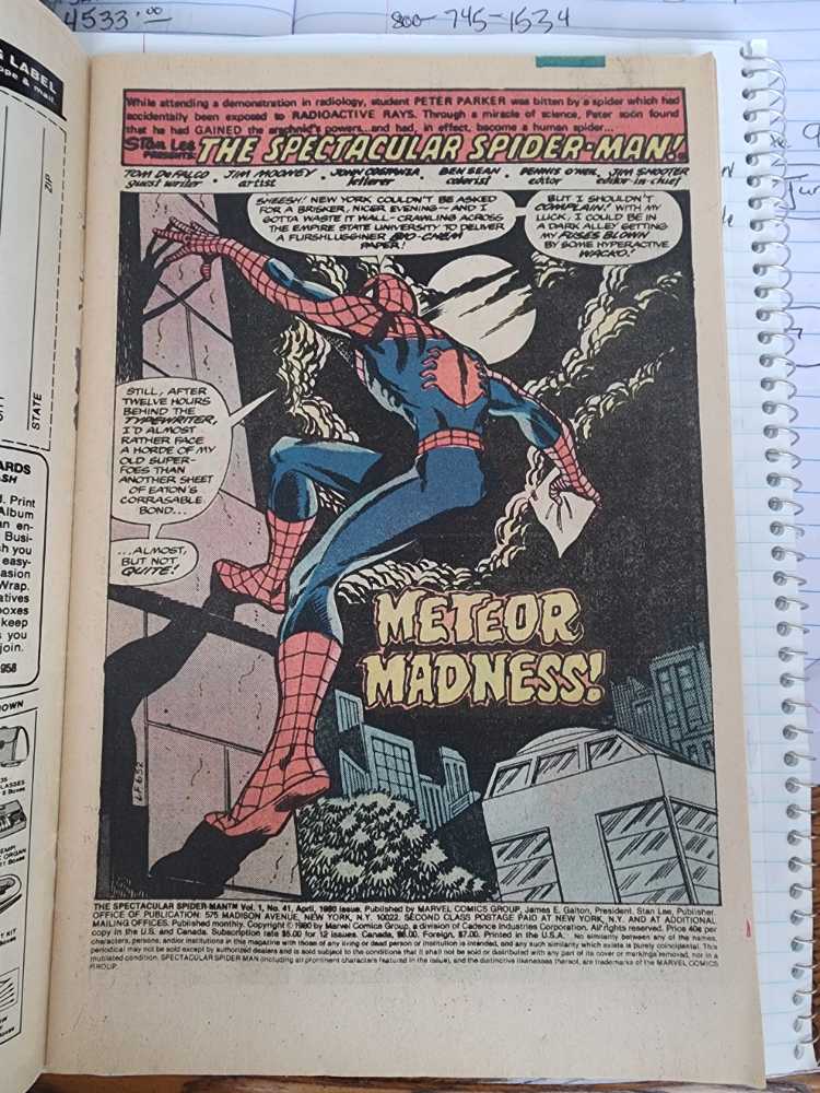 Spectacular Spider-Man - Marvel Comic Group (41 - Apr 1980) comic book collectible [Barcode 071486021995] - Main Image 2