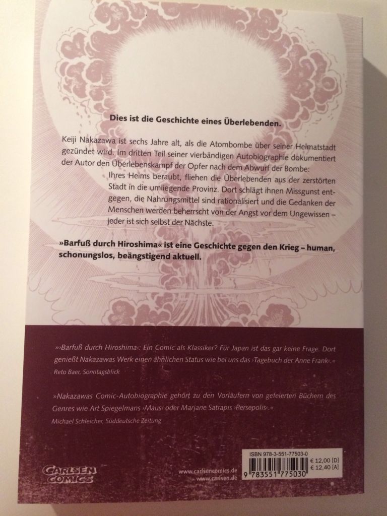 Barfuss Durch Hiroshima: Kampf Ums Überleben - Carlsen Comics (3) comic book collectible [Barcode 9783551775030] - Main Image 2