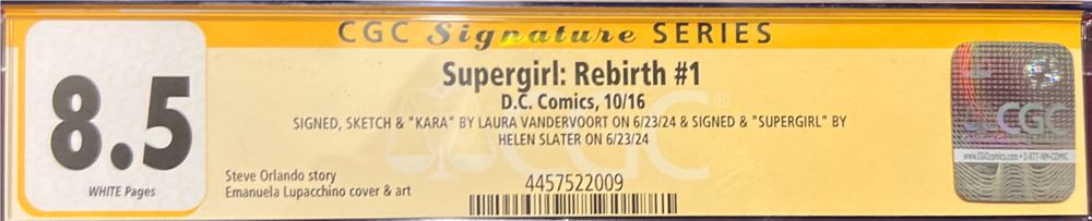 Supergirl: Rebirth - DC Comics (1 - Oct 2016) comic book collectible [Barcode 76194134030200111] - Main Image 2