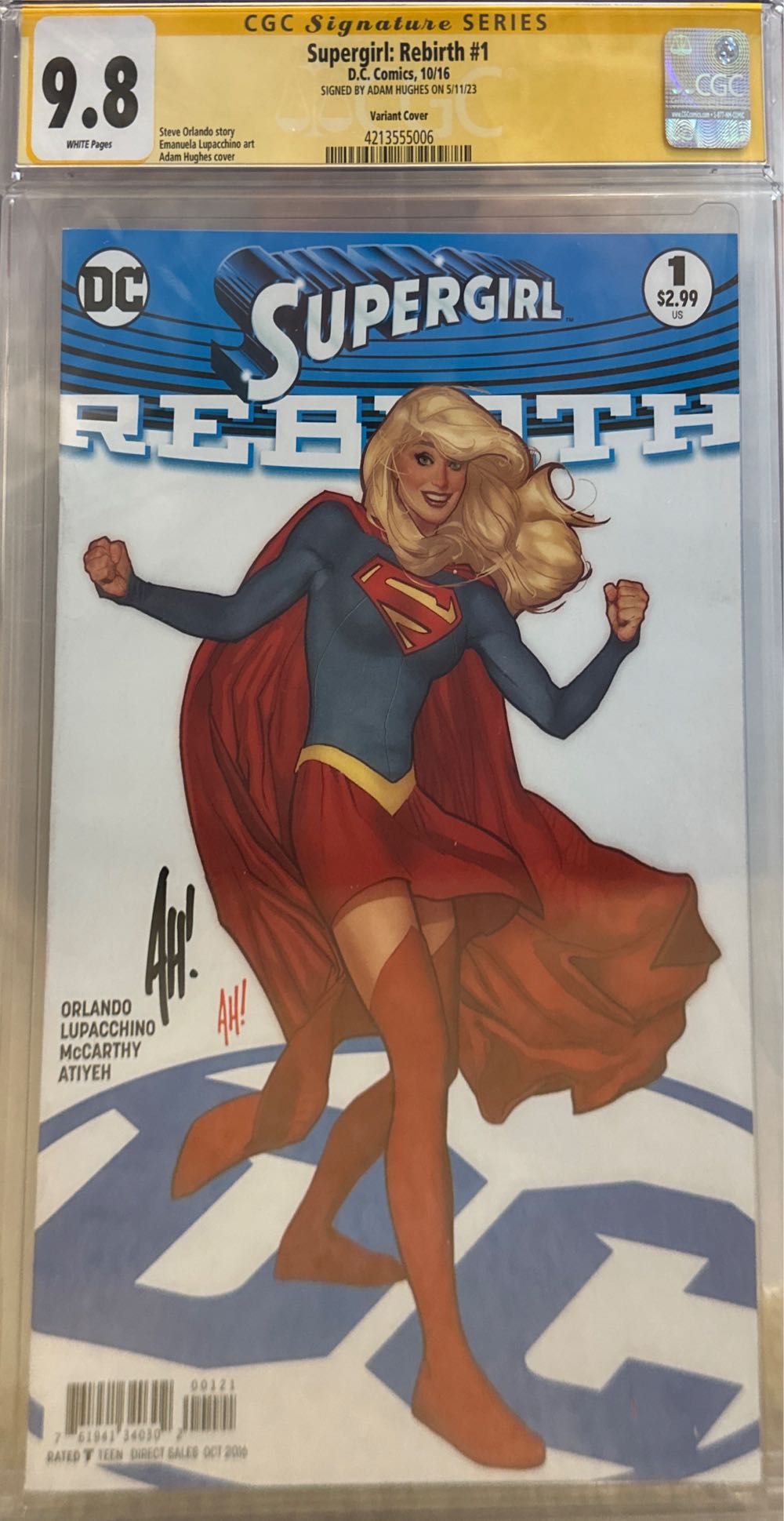 Supergirl: Rebirth - DC Comics - 9.8 (1 - Oct 2016) comic book collectible [Barcode 76194134030200121] - Main Image 2