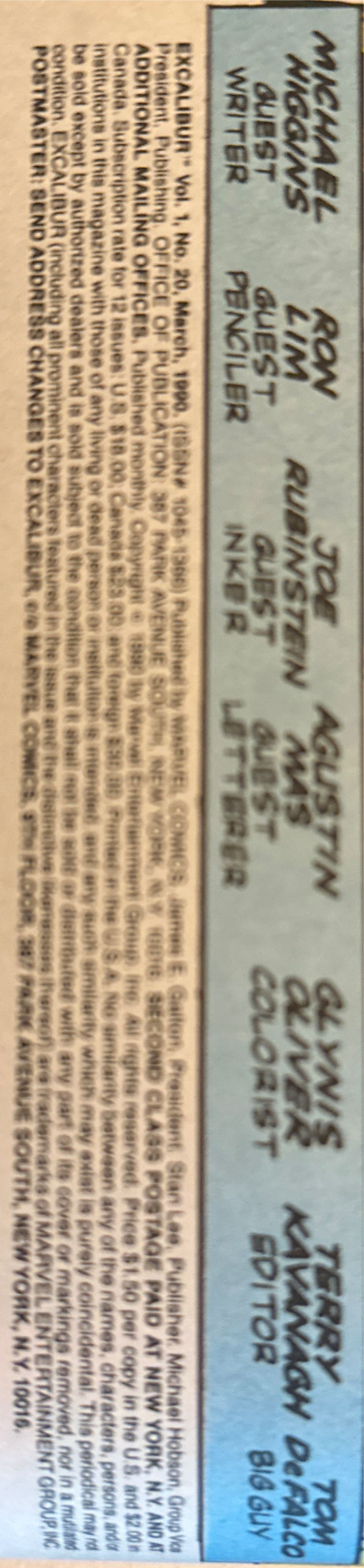 Excalibur - Marvel Comics (20 - Mar 1990) comic book collectible [Barcode 07148602711903] - Main Image 3