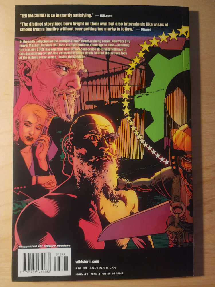 Ex Machina Vol.6 Power Down - Wildstorm (6) comic book collectible [Barcode 9781401214982] - Main Image 2