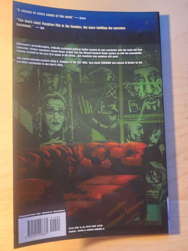 Ex Machina Vol.10 Term Limits - Wildstorm (10 - 12/2011) comic book collectible [Barcode 9781401228361] - Main Image 2