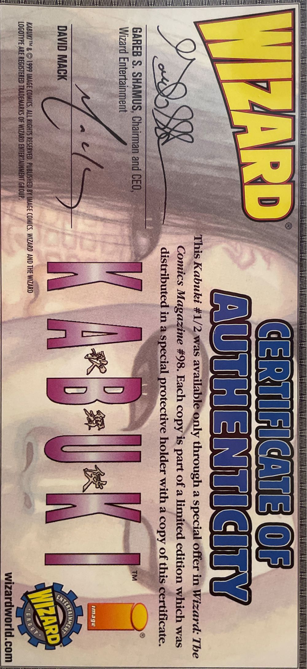 Kabuki - Image (.5) comic book collectible - Main Image 2