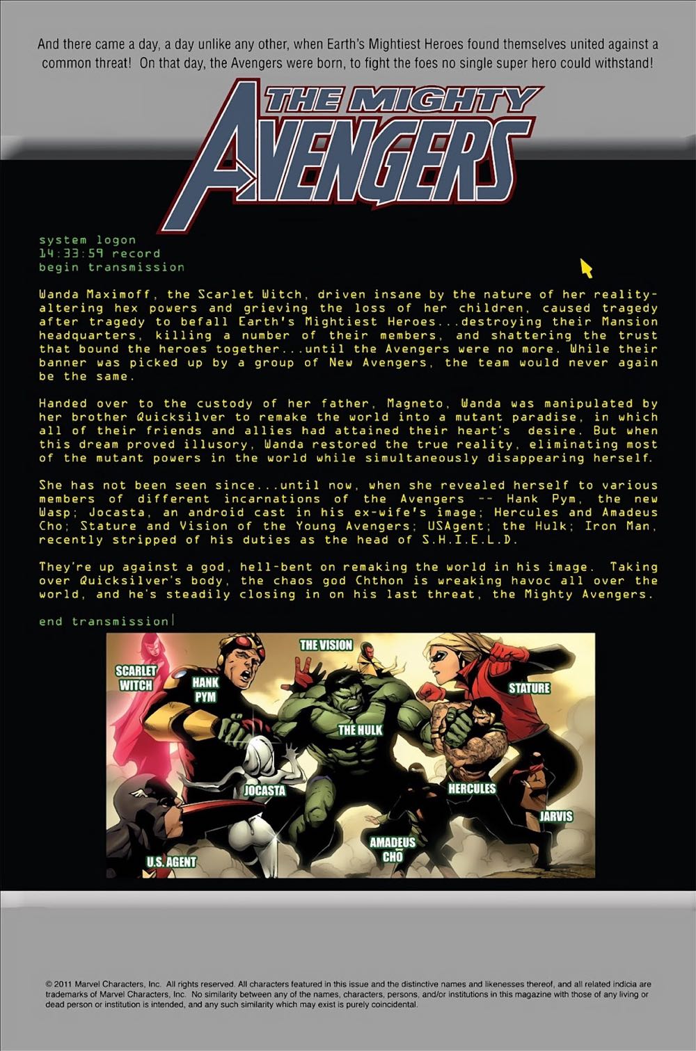 Mighty Avengers - Marvel Comics (23 - May 2009) comic book collectible [Barcode 759606060085] - Main Image 2