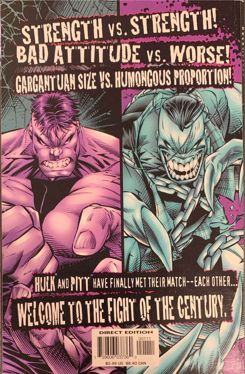 Hulk Vs Pitt - Marvel (1 - Dec 1996) comic book collectible [Barcode 75960603736000111] - Main Image 3