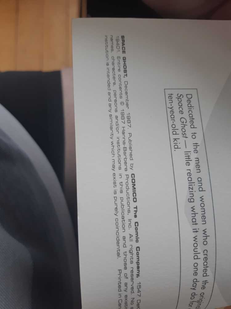 Space Ghost - Comico The Comic Company (1) comic book collectible - Main Image 3